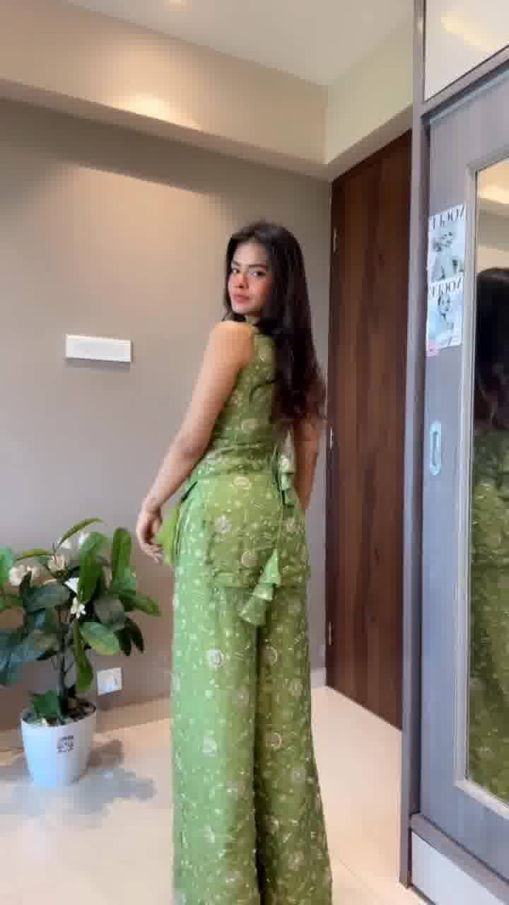Elegant Mehendi Green Sharara Set