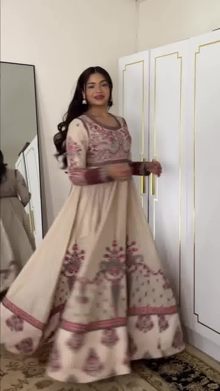 Rosewood Bloom Printed Anarkali Set