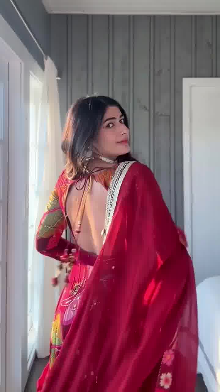 Teal Elegance Raw Silk Gota Work Anarkali Set