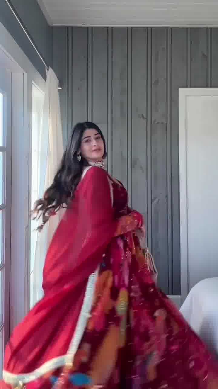 Teal Elegance Raw Silk Gota Work Anarkali Set