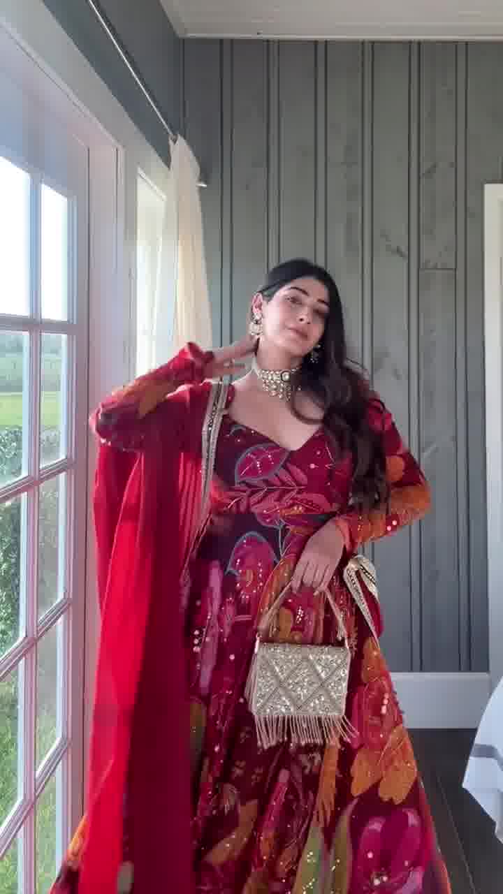 Teal Elegance Raw Silk Gota Work Anarkali Set