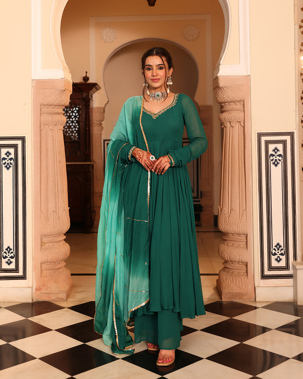 Turquoise Green Suit Set
