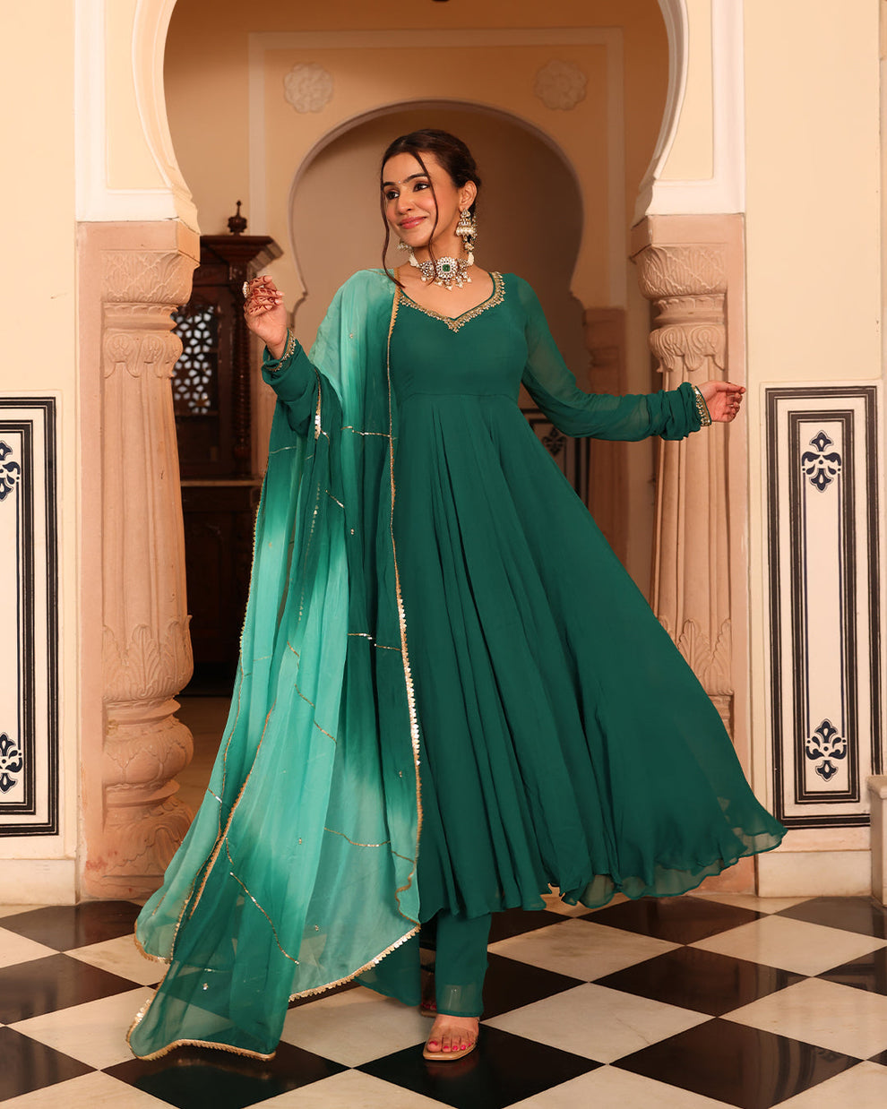 Turquoise Green Suit Set