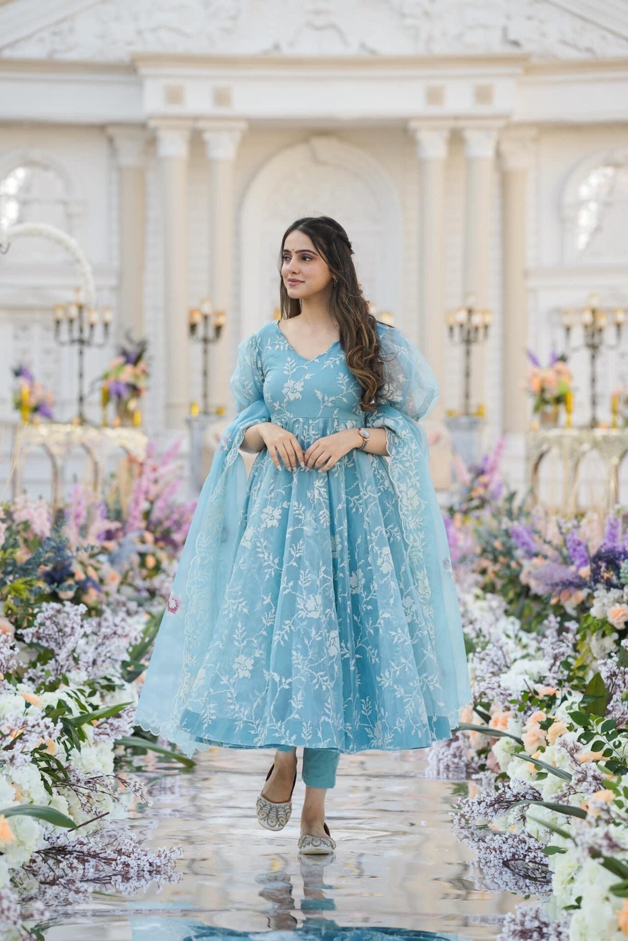 Akayda blue organza suit set