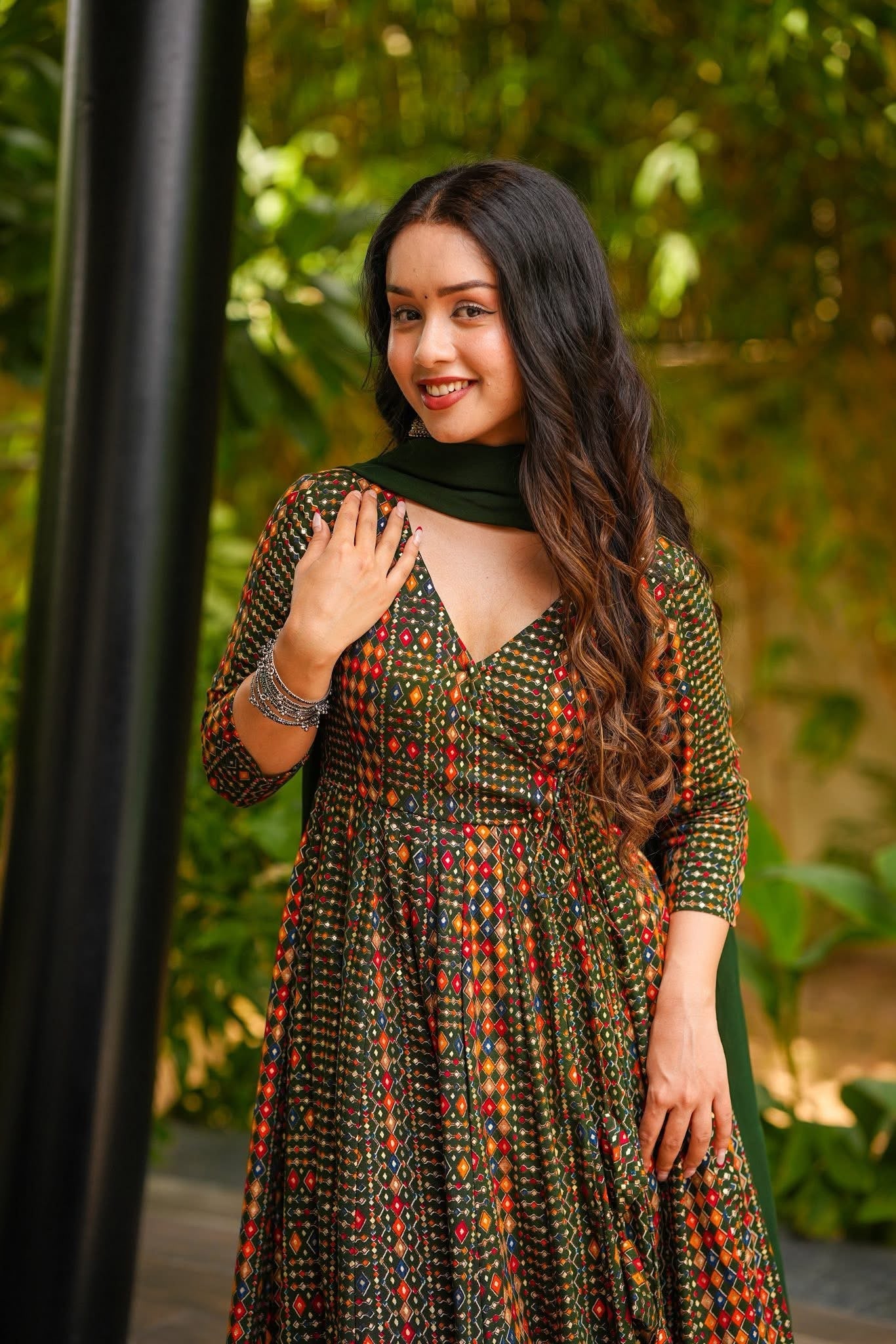 Rehira Emerald Rayon Suit Set