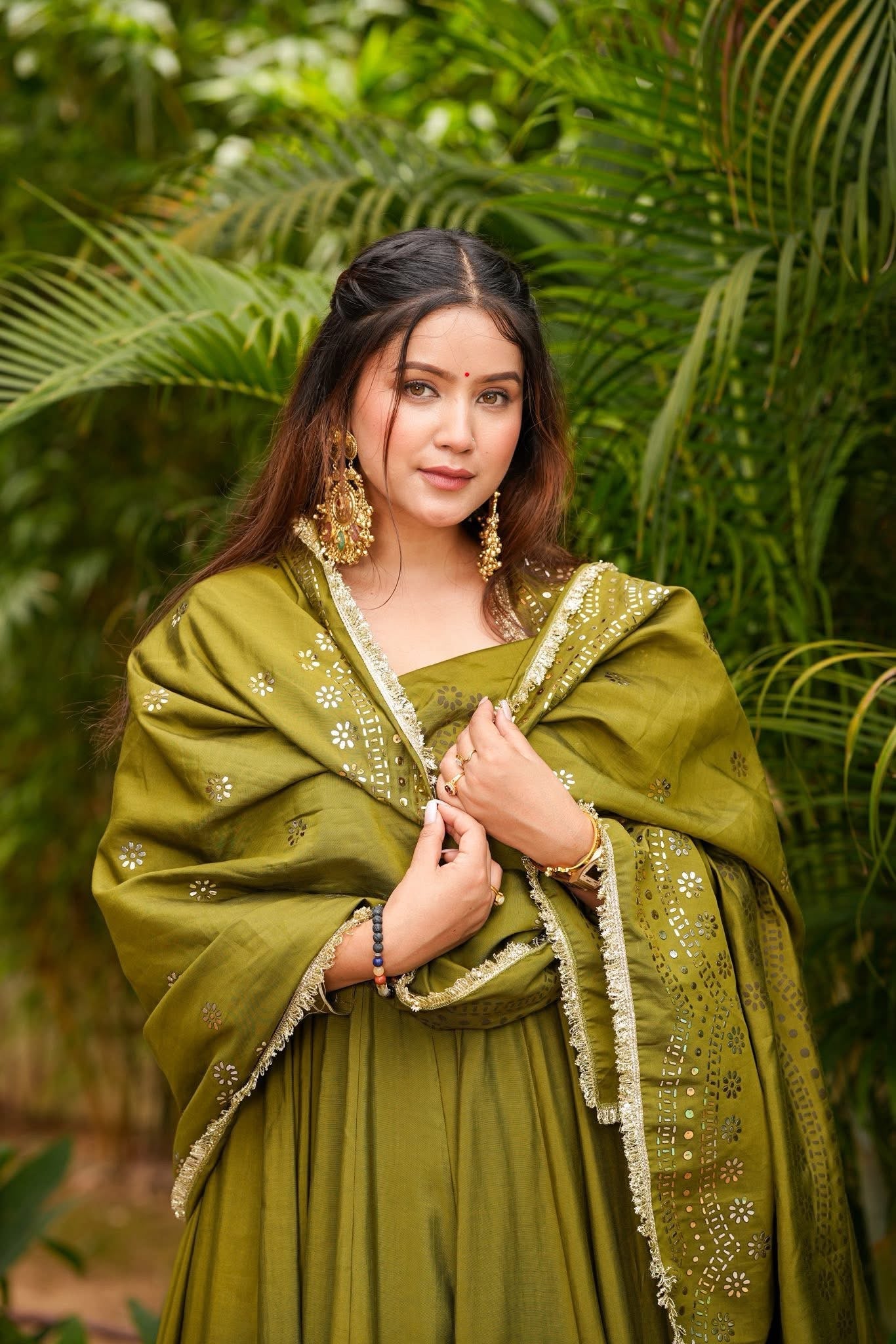 Zelora Green Suit Set