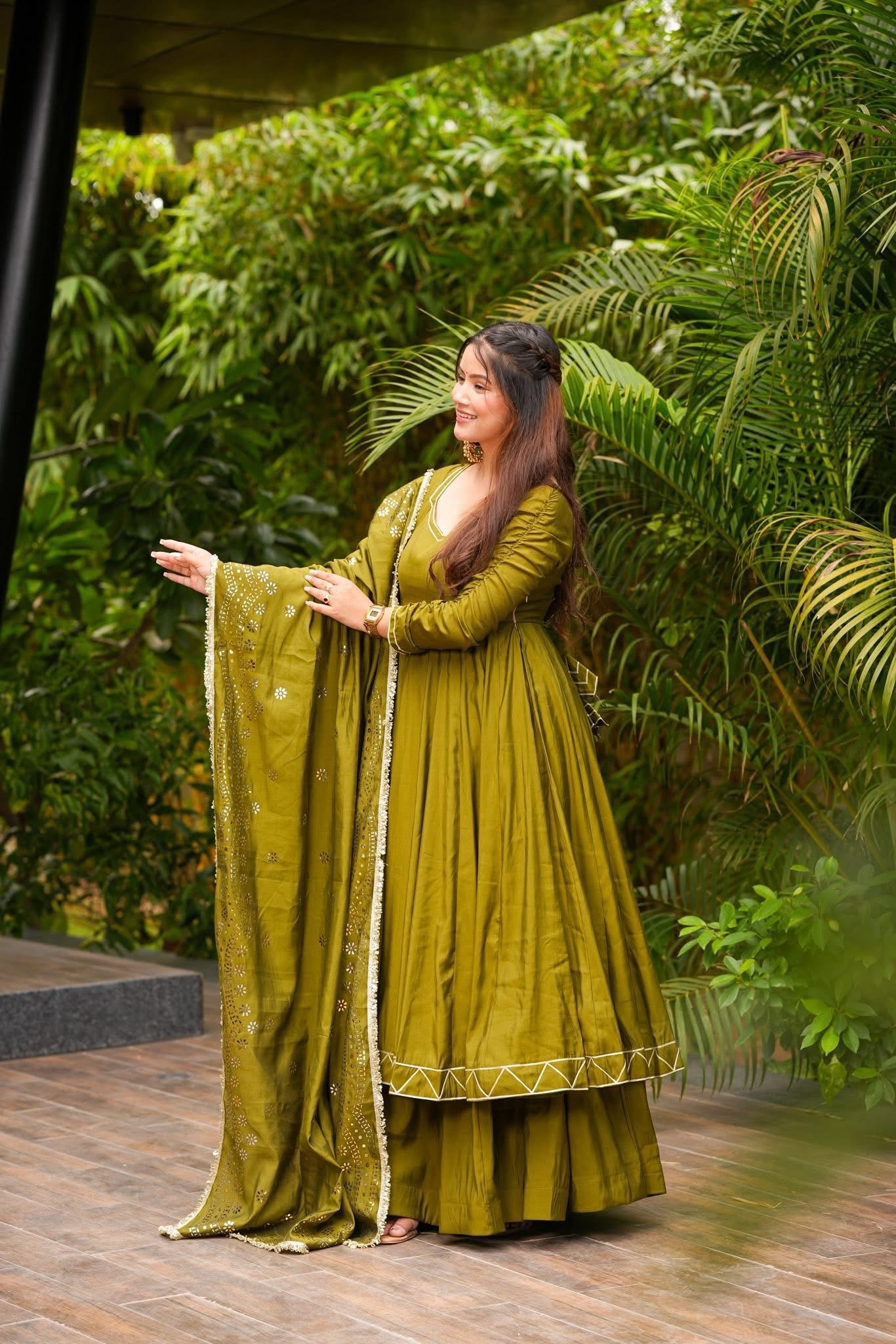 Zelora Green Suit Set