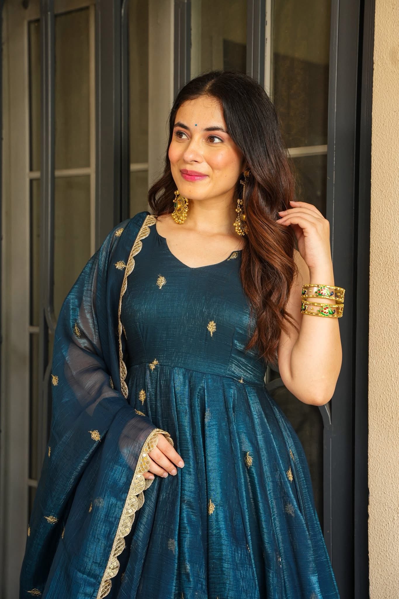 Zarkaar Organza Shimmer Suit Set