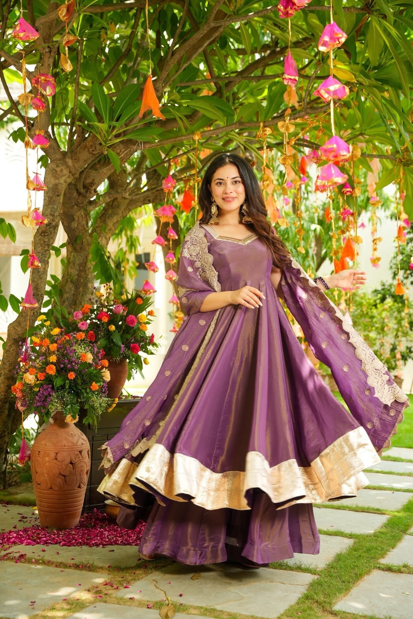 Zinnia Purple Cosmos Suit Set