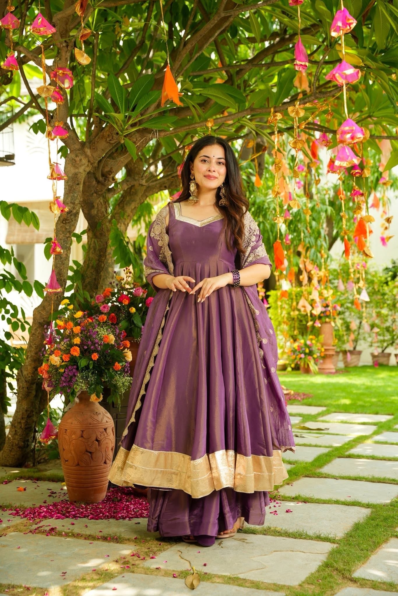 Zinnia Purple Cosmos Suit Set