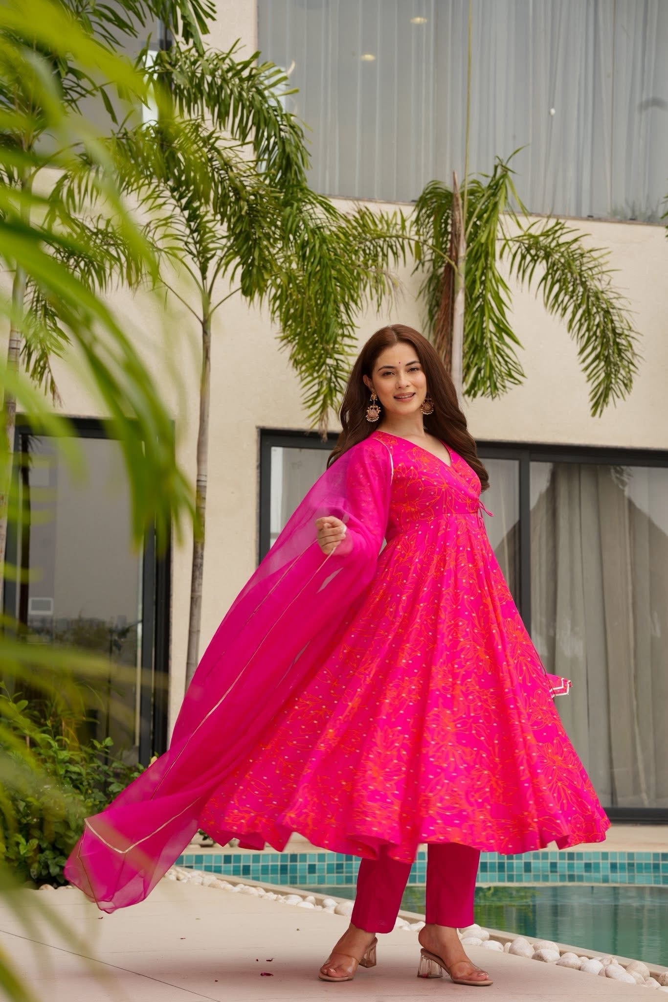 Azira Pink Organza Suit Set