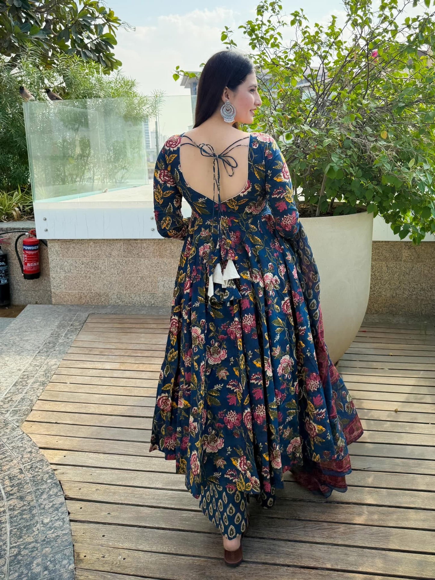 Barkha blue cotton suit set