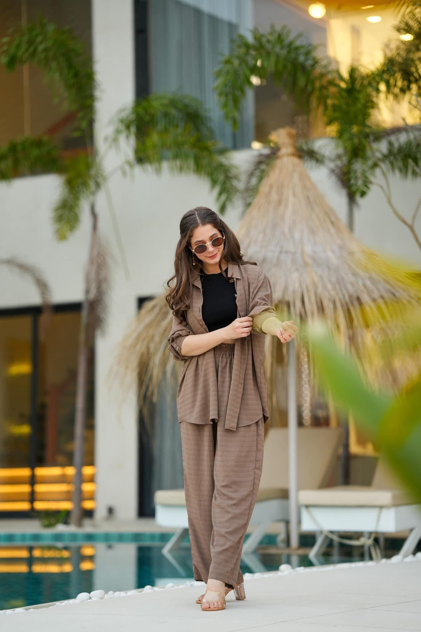 zendra brown co-ord set