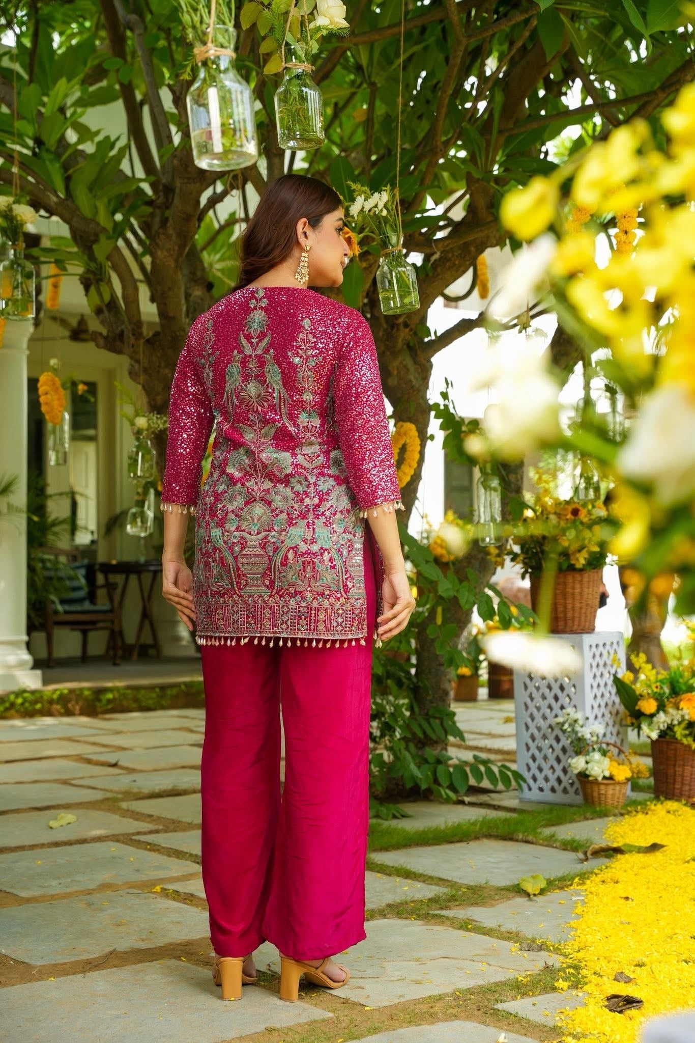 Zlitzara Magenta Wedding Wear Co-Ord Set