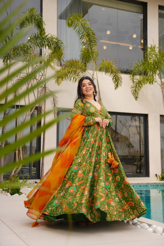 Afsana Green Maxi Suit Set