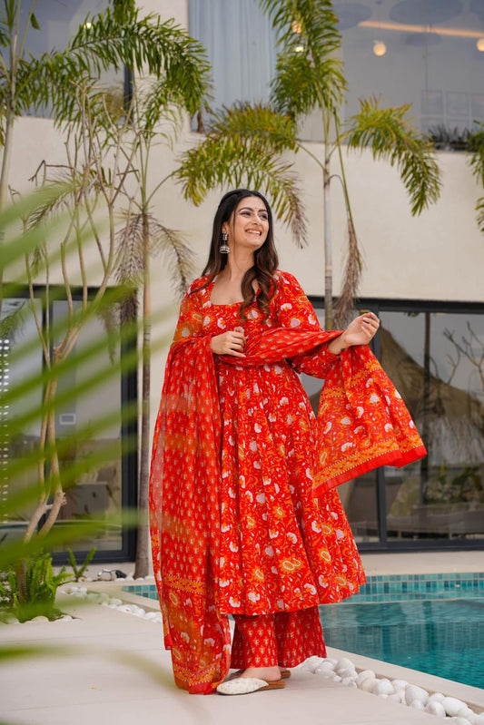 Autumn Radiance Orange Suit Set