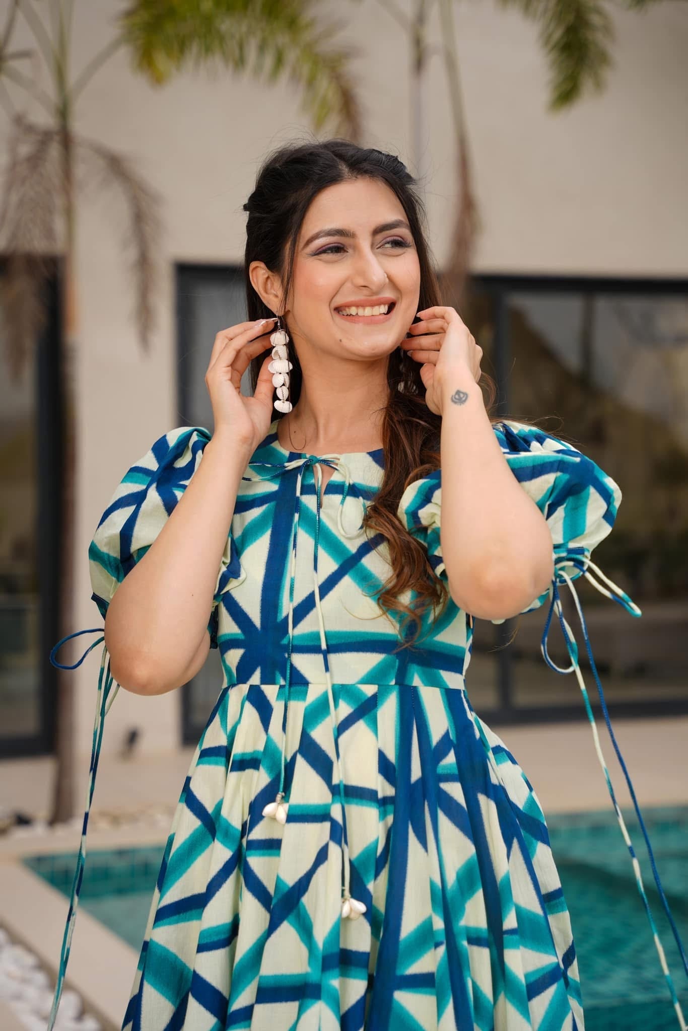 Starlit Maze Cotton Dress