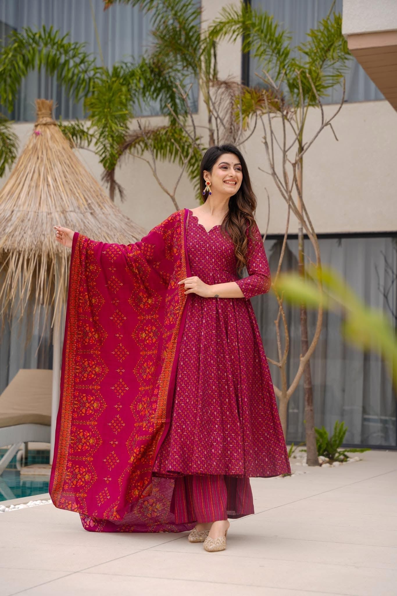 Aadhya Pink Muslin Suit Set