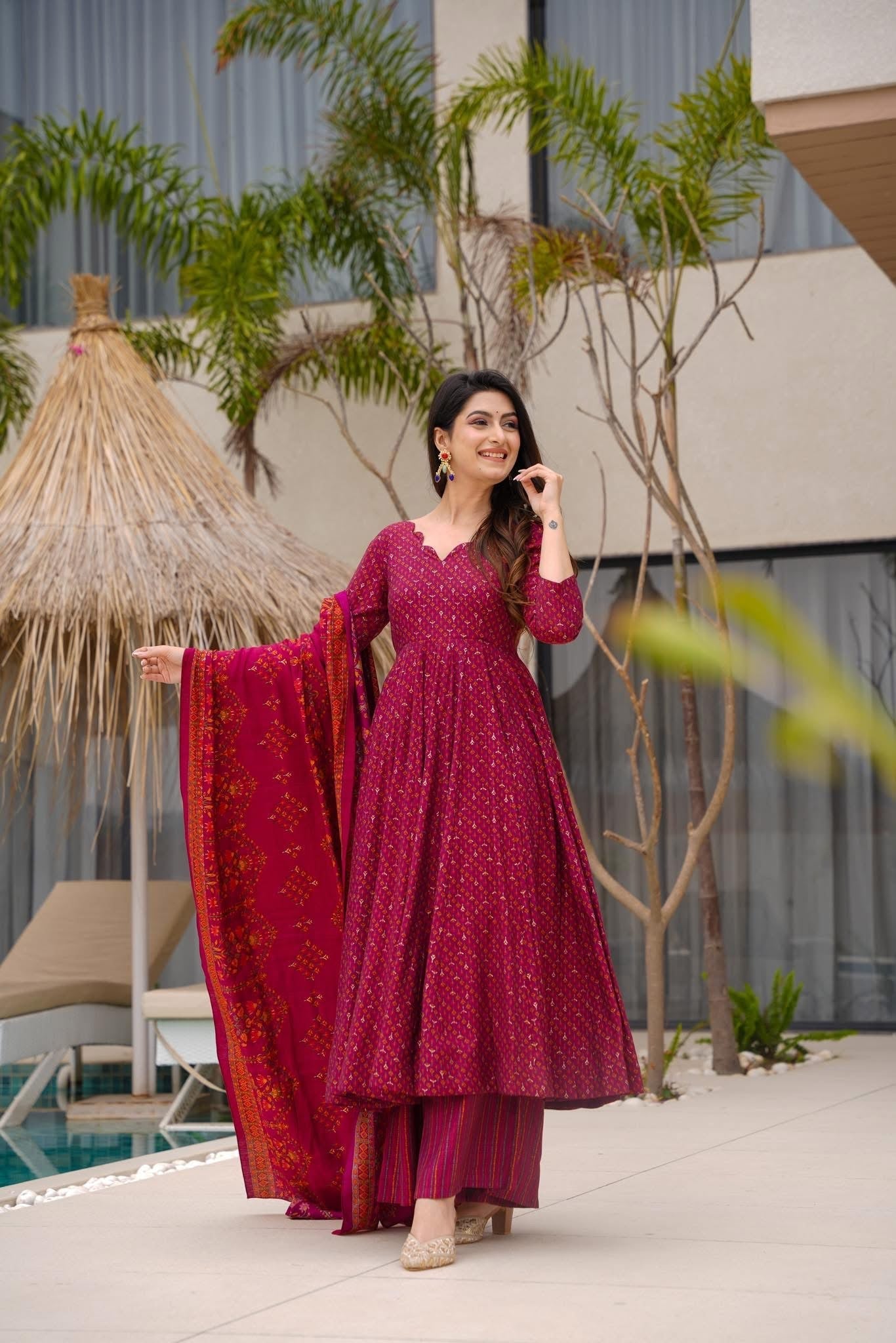 Aadhya Pink Muslin Suit Set