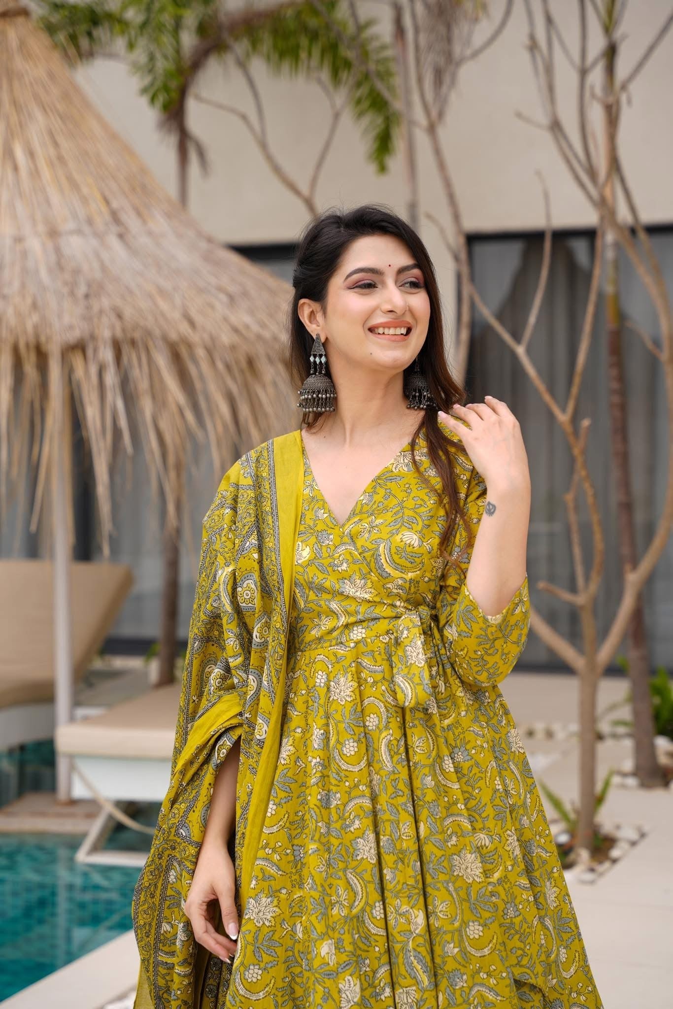 Mahira Mustard Cotton Suit Set