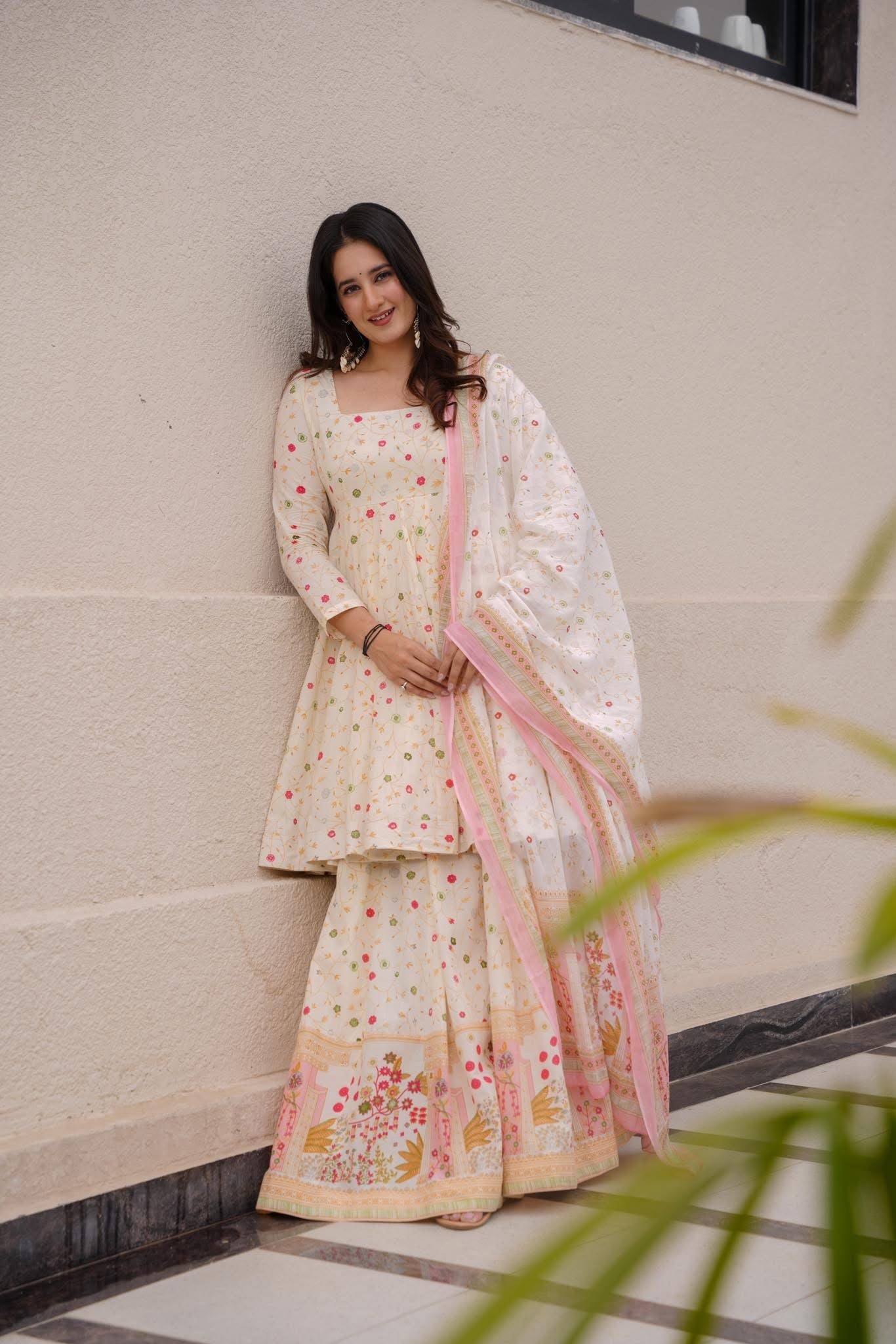 Advika Ivory Cotton Suit Set