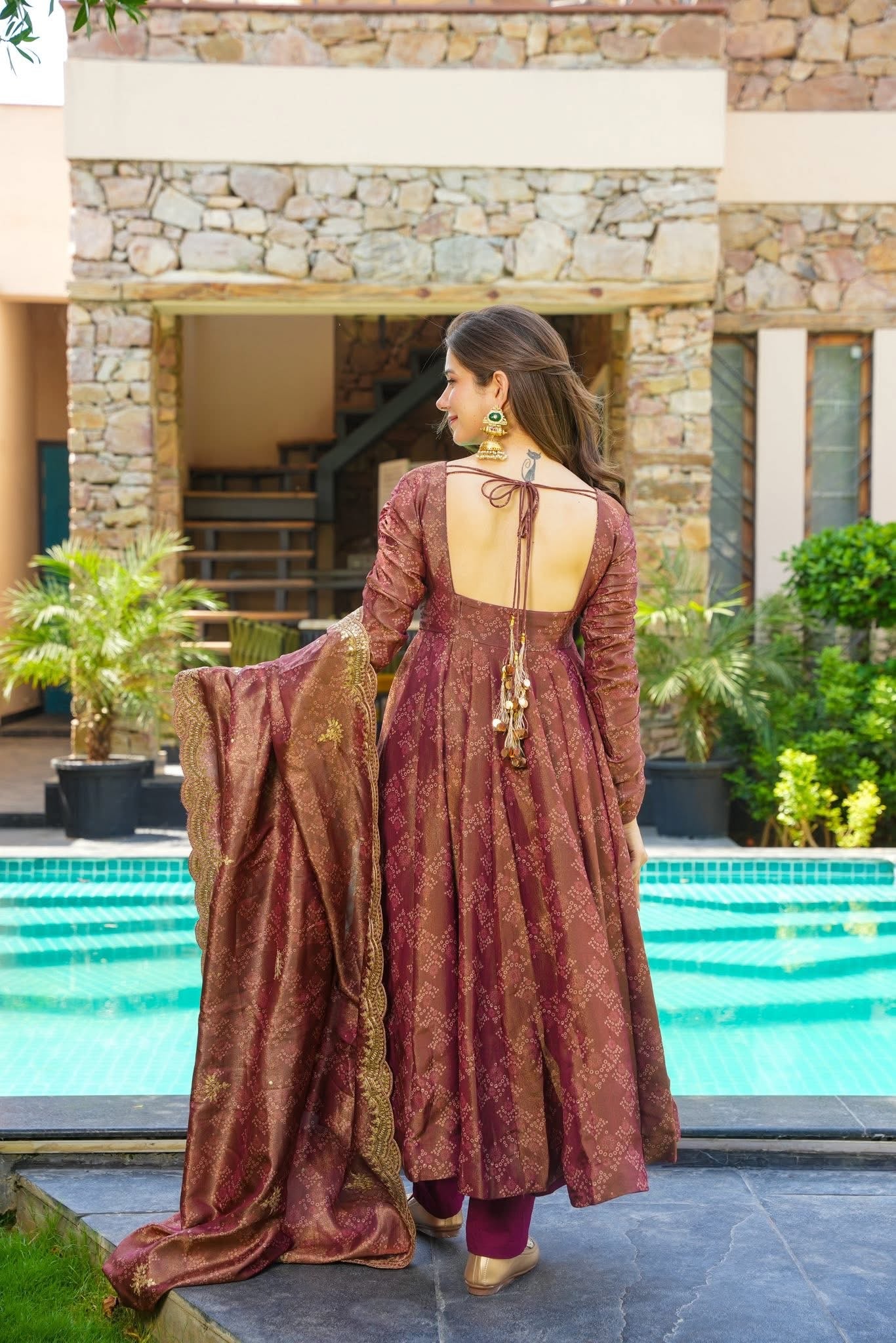 Bronze Glow Cosmos Kurta Set