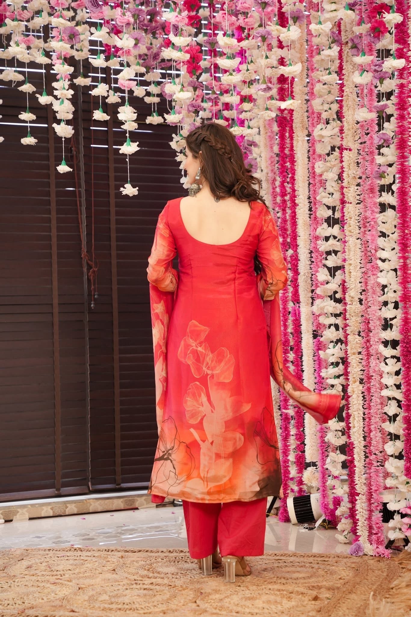 Aarohi Red Muslin Kurta Set