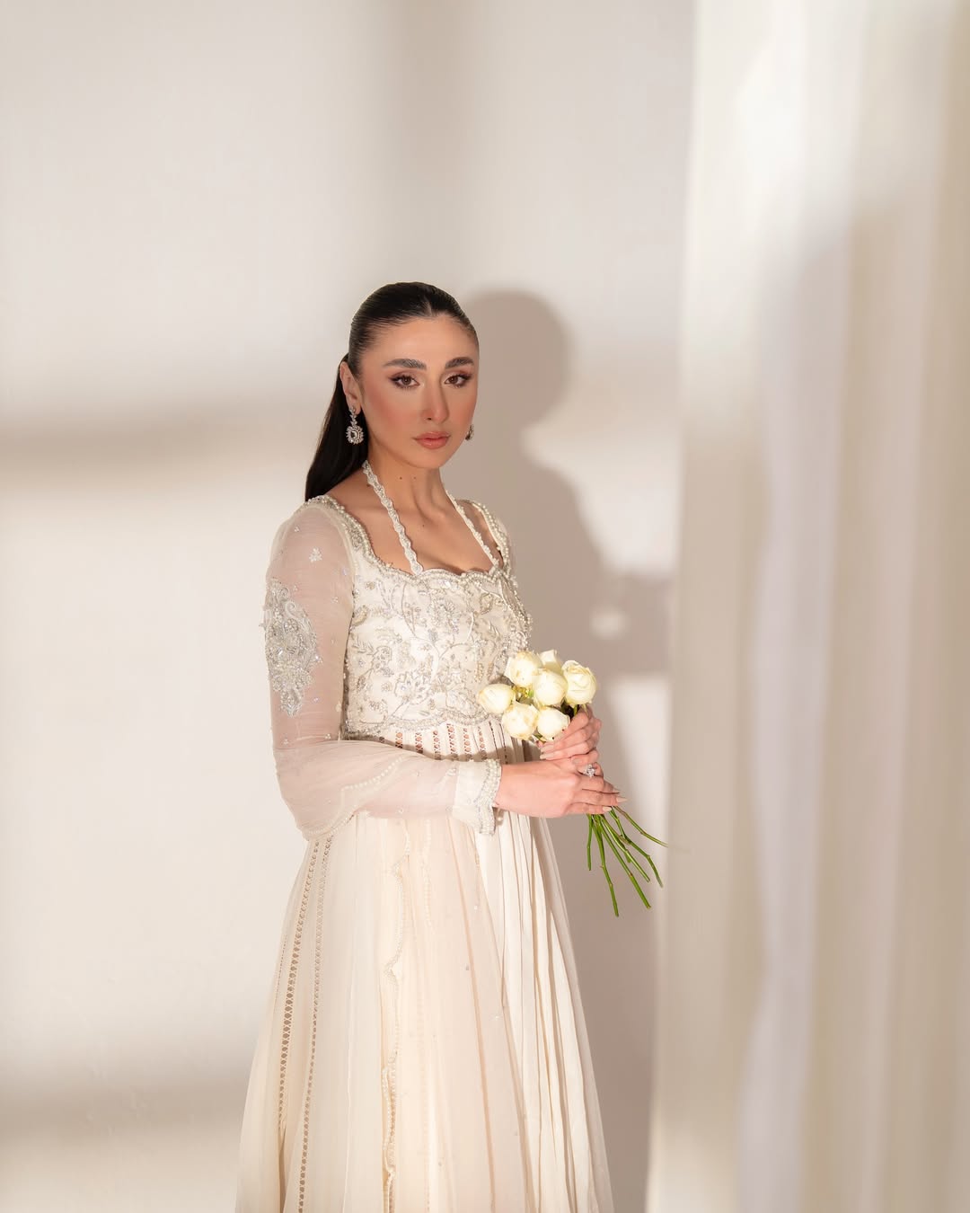 Ethereal Blush Embellished Anarkali Set