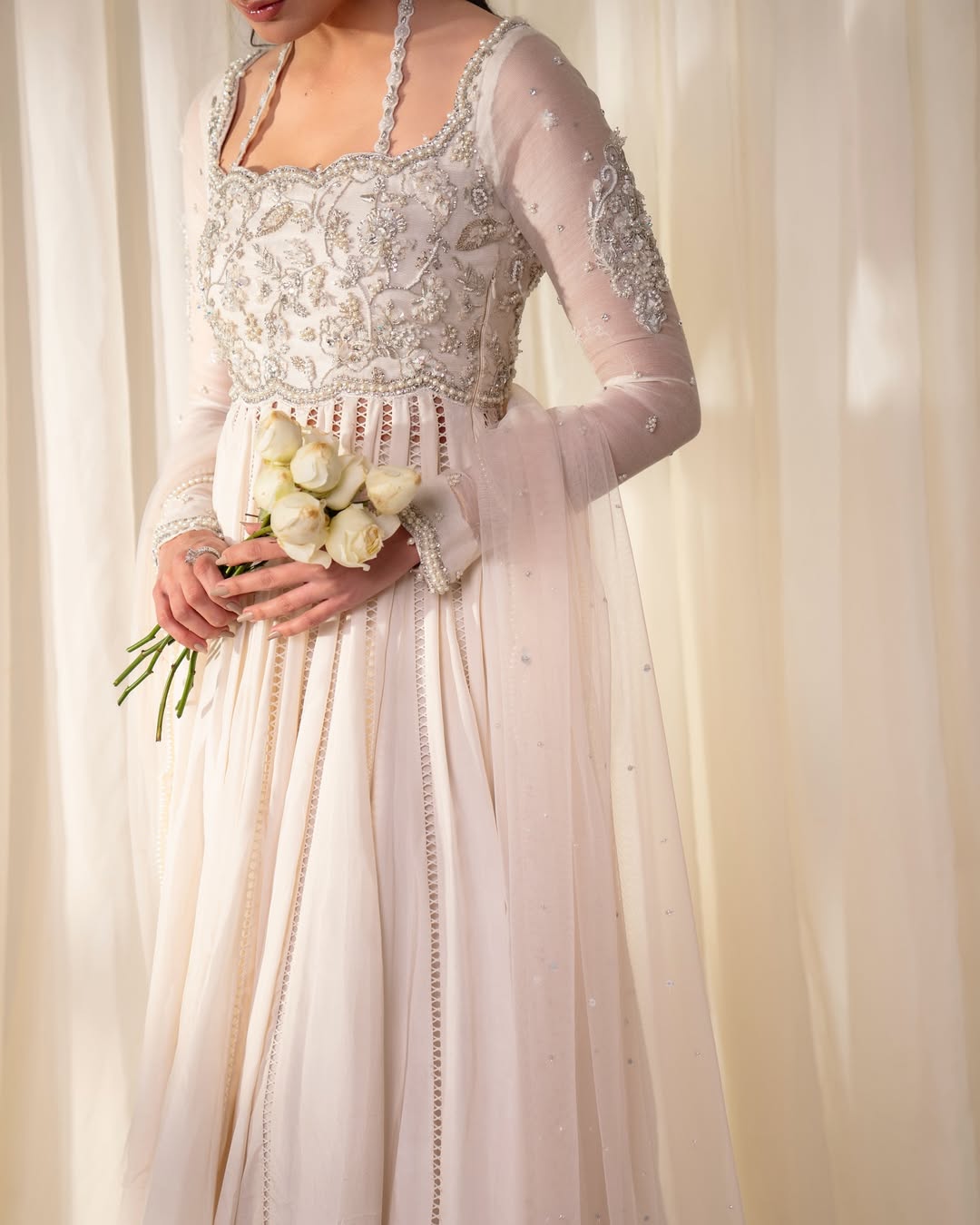 Ethereal Blush Embellished Anarkali Set