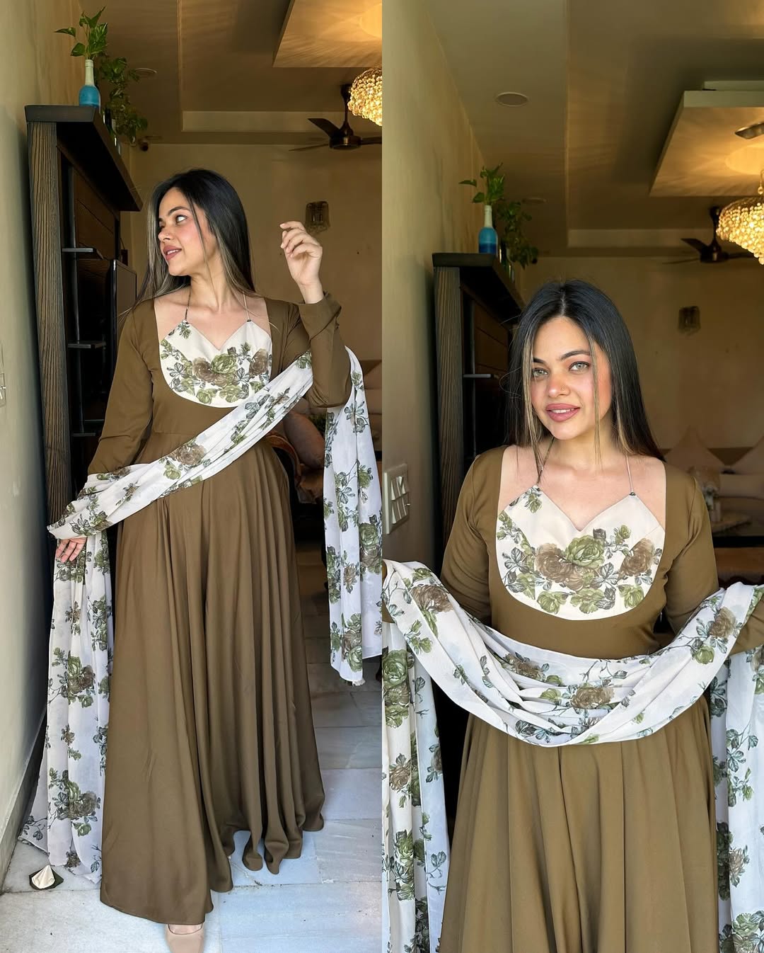 Olive Green Floral Set