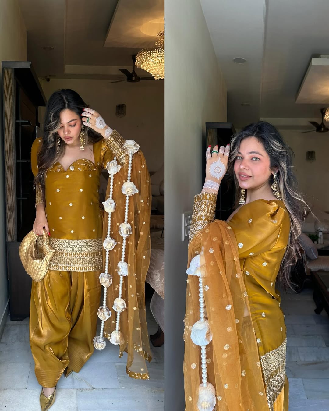 Golden Satin Semi-Formal Set