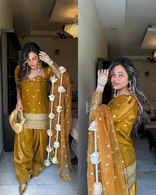 Golden Satin Semi-Formal Set