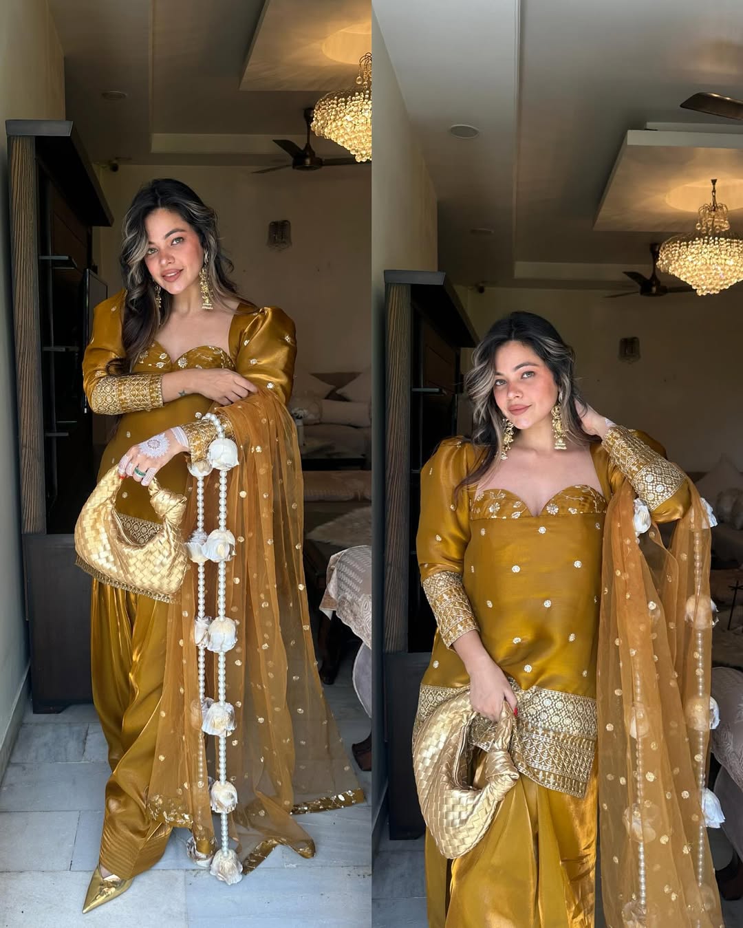 Golden Satin Semi-Formal Set