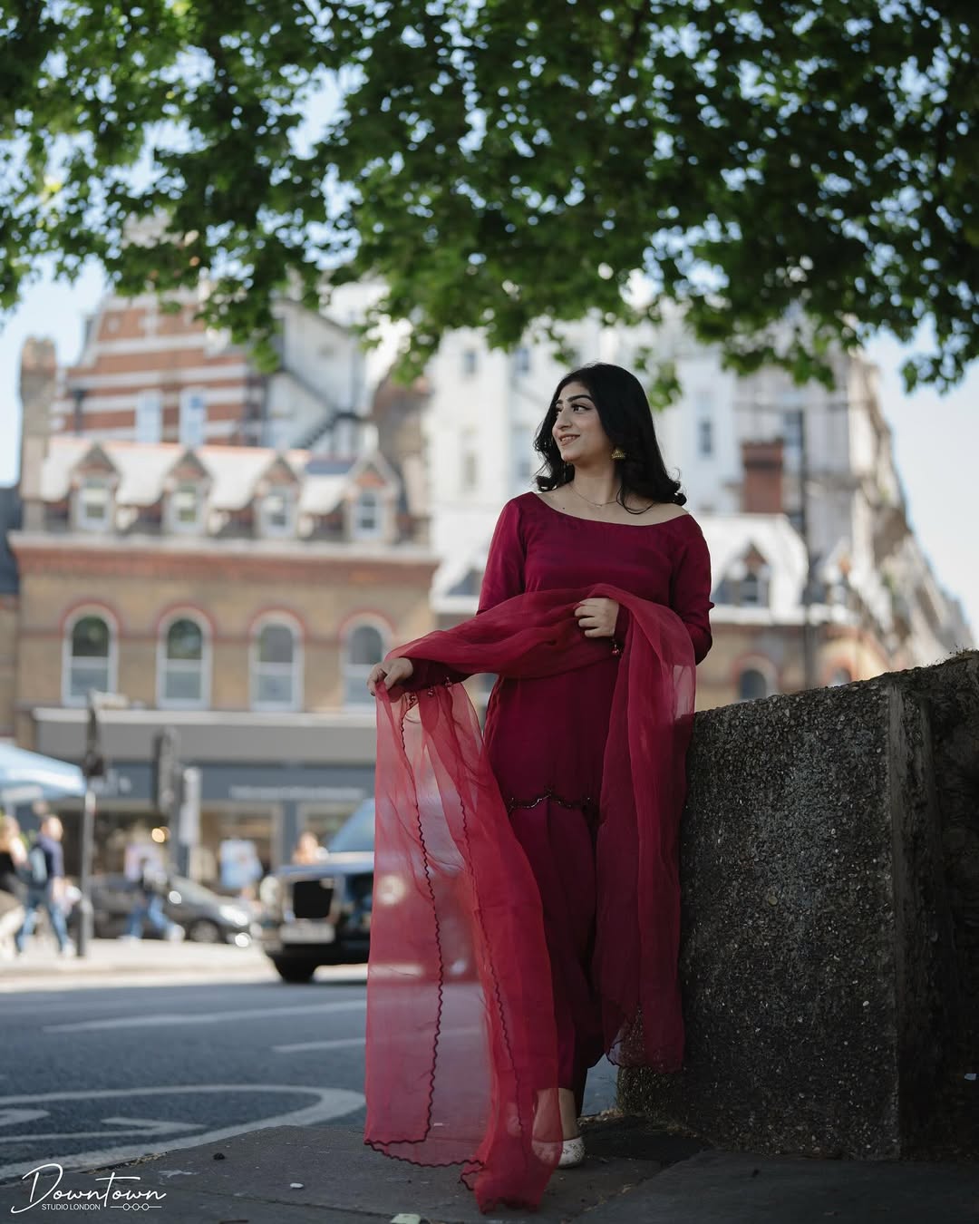 Red Silk Embroidered Kurta Set