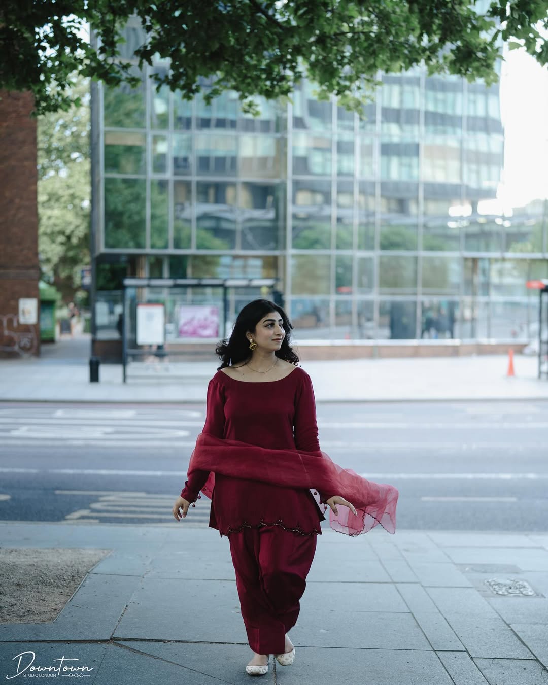 Red Silk Embroidered Kurta Set
