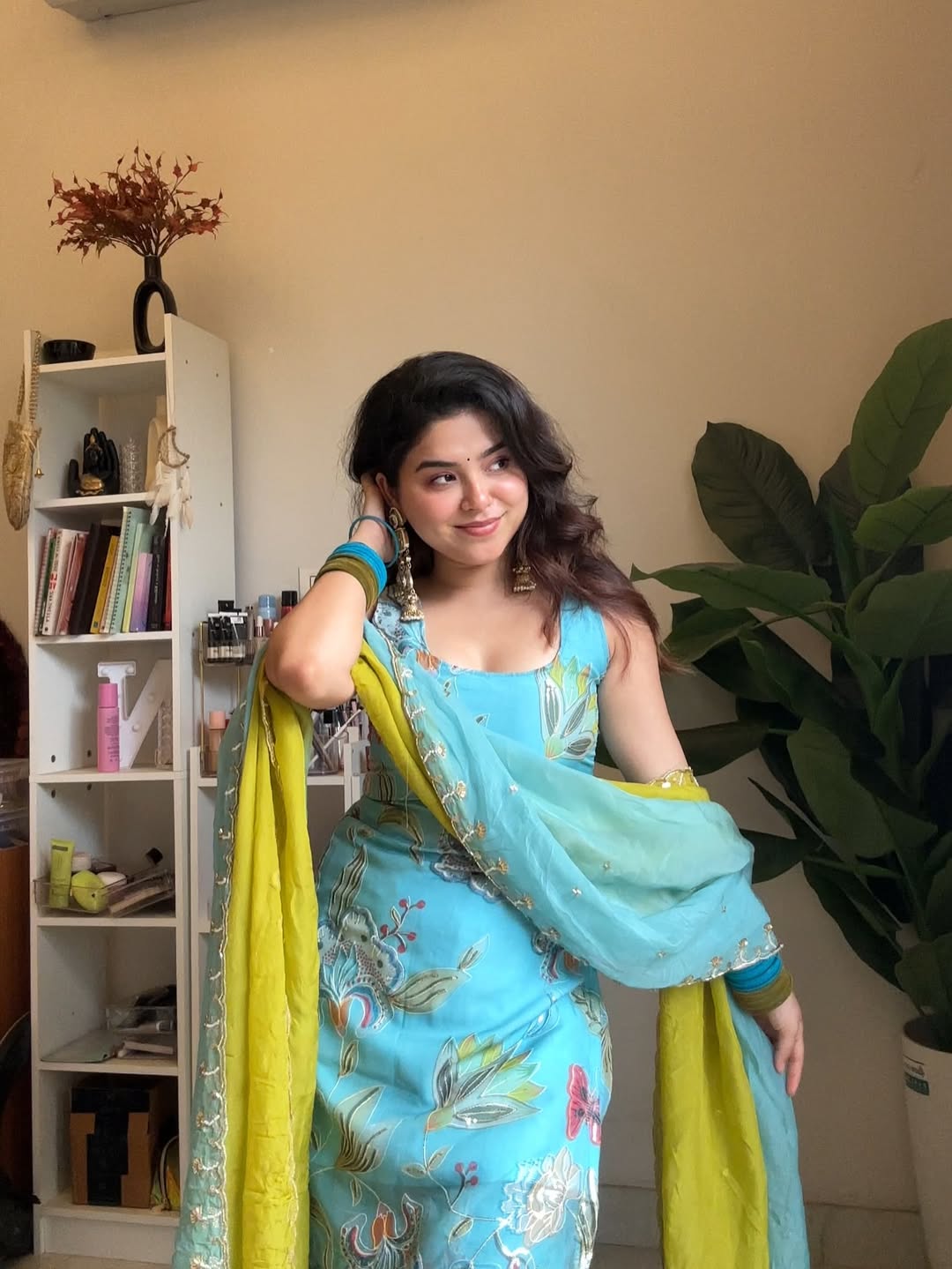 Aqua Bloom Elegance Sharara