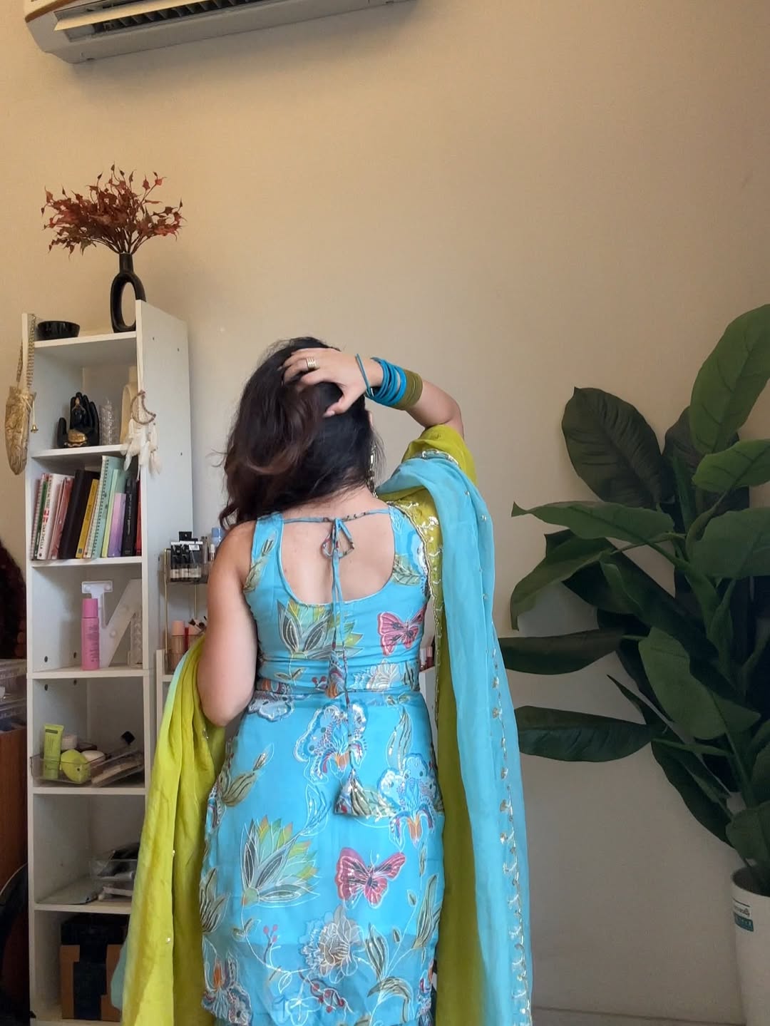 Aqua Bloom Elegance Sharara