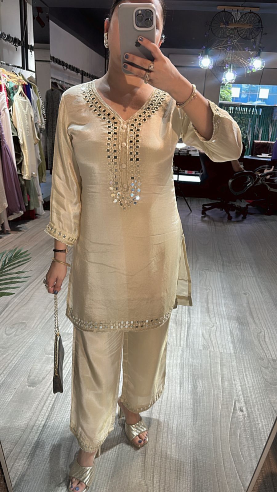 Sheesha Shimmer Mirror work cordset