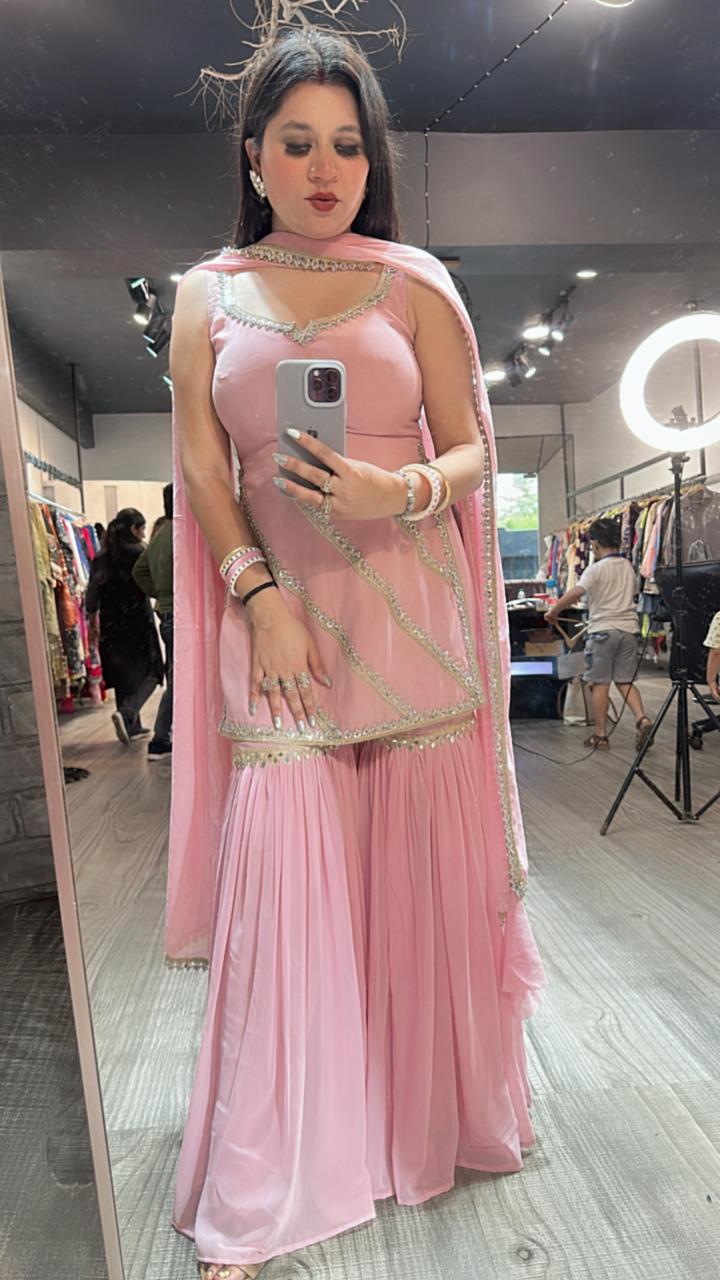 Libas pink Mirror sharara