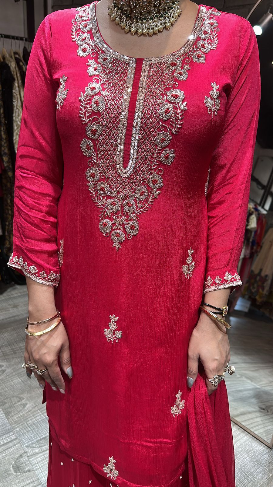 Falooda Coral pink Designer Suit