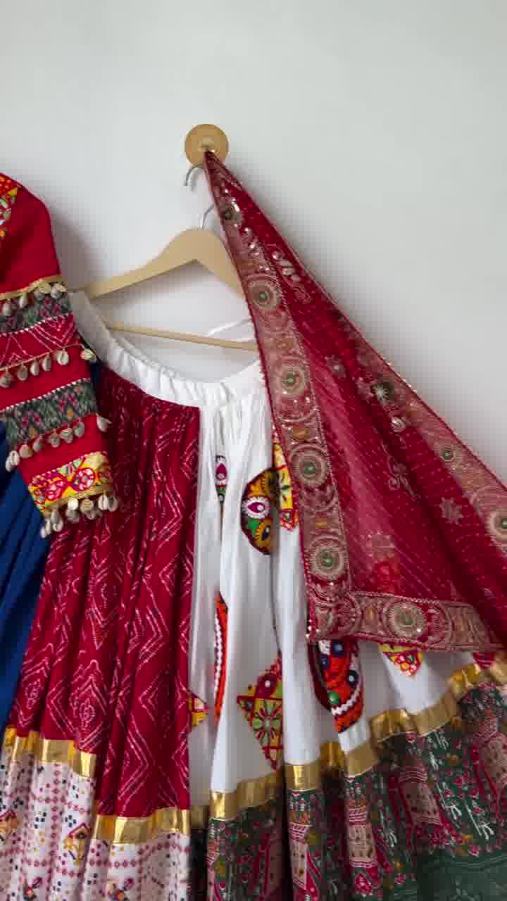 Desi Dazzle Diaries: Traditional Kutchi Work Mirror Lehenga for Garba Nights