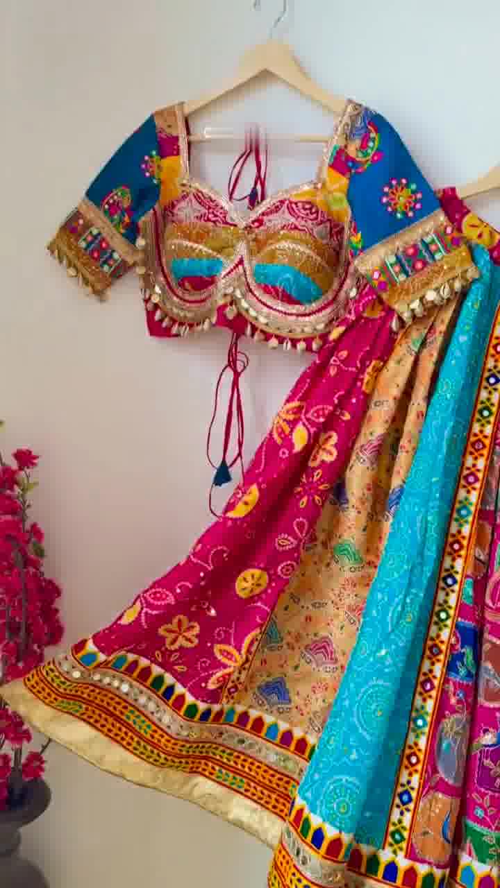 RangRasiya Royale: Multicolor Kutchi Mirror Work Lehenga Set