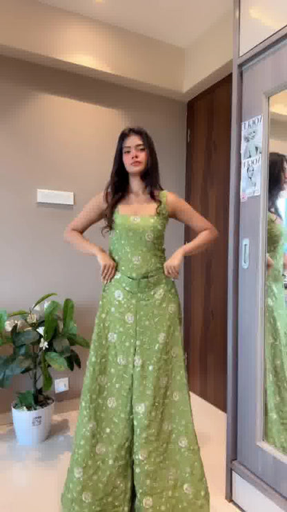 Elegant Mehendi Green Sharara Set