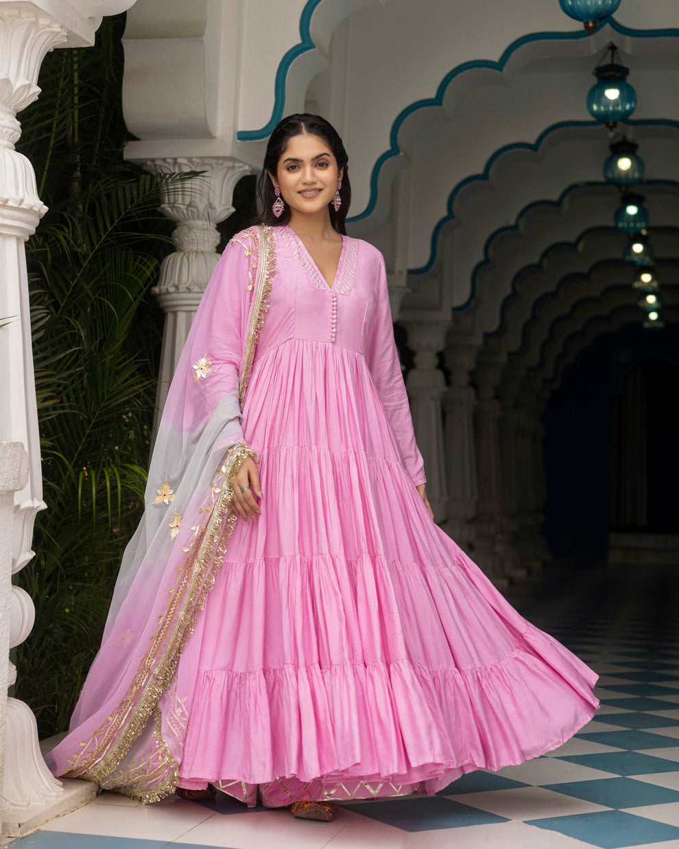 Blush Pink Anarkali Suit Set
