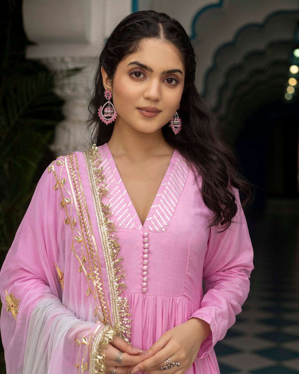 Blush Pink Anarkali Suit Set