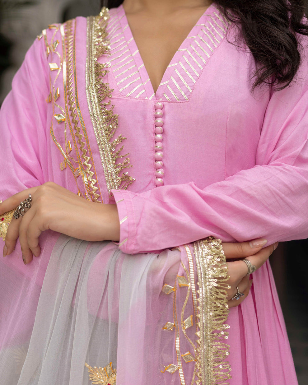Blush Pink Anarkali Suit Set