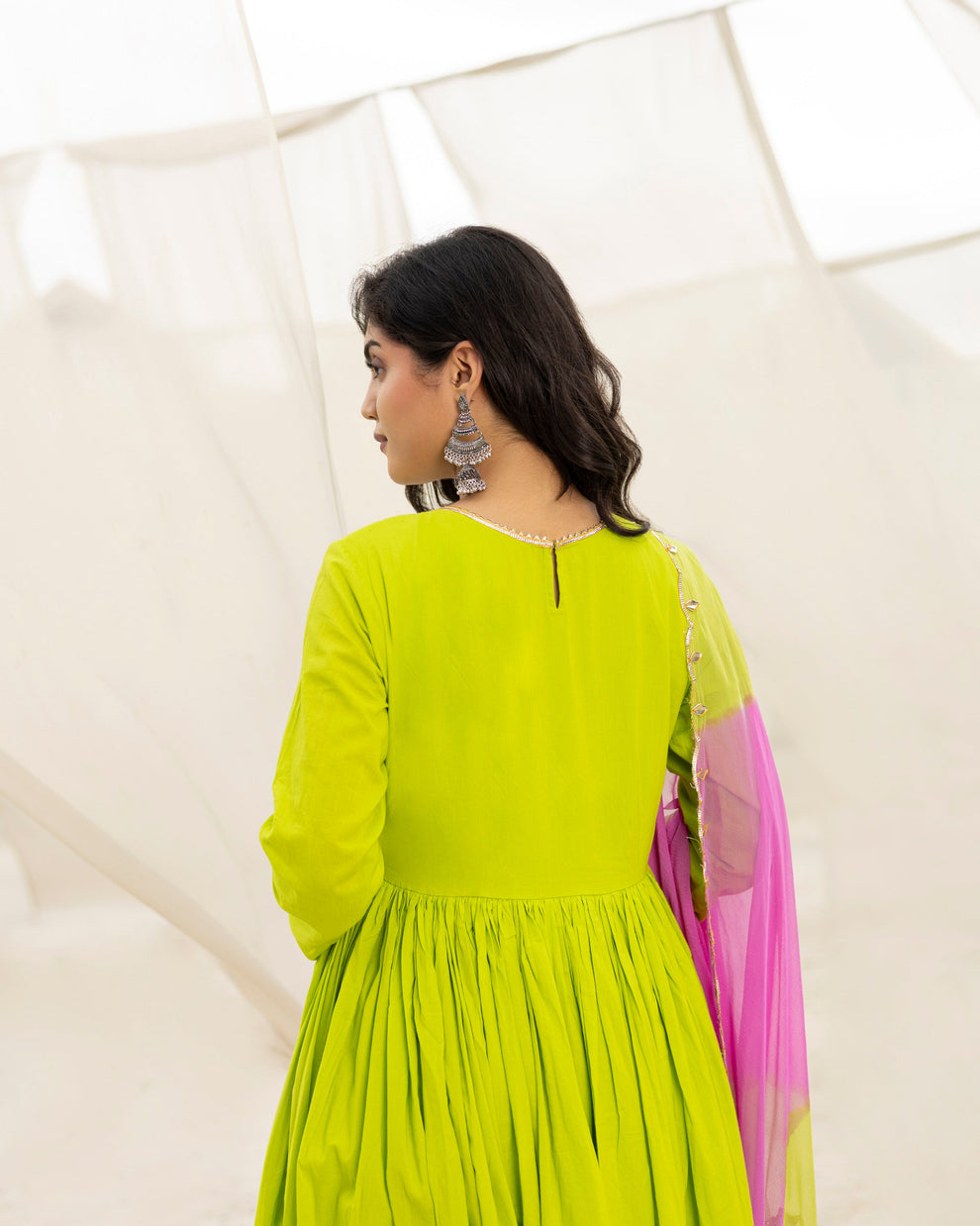 Neon Green Gotapatti Suit Set