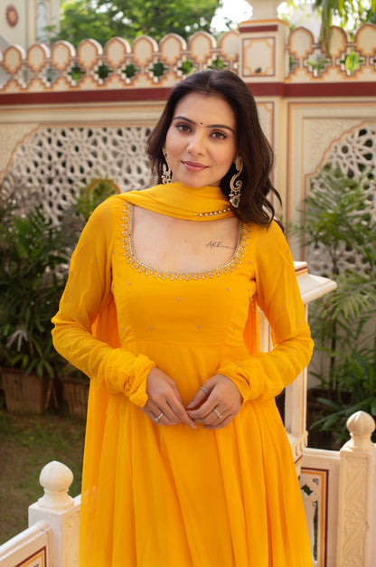 Sunshine Glow Anarkali Suit Set