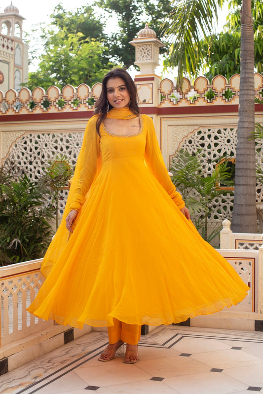 Sunshine Glow Anarkali Suit Set