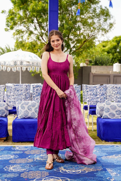 Anupriyaa Purple Silk set